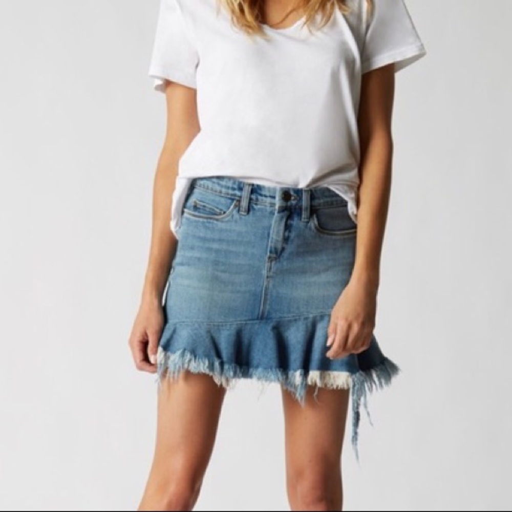 Blank NYC Asymmetrical Ruffle Skirt